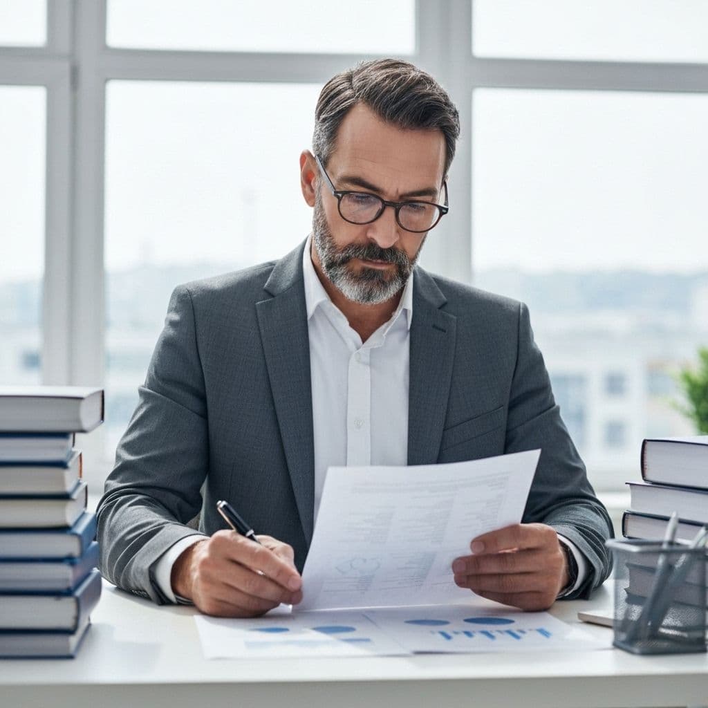 Contador profesional trabajando